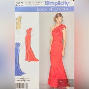 Simplicity Jessica McClintock Evening Dress Pattern uncut